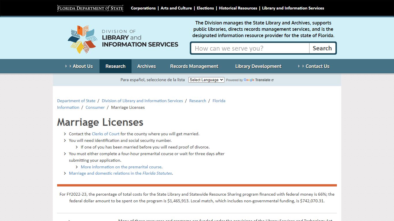 Marriage Licenses - Florida Department of State